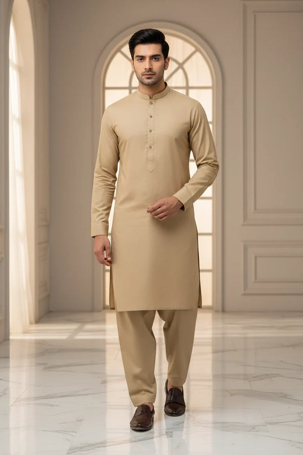 Premium Unstitched Fabric | Beige