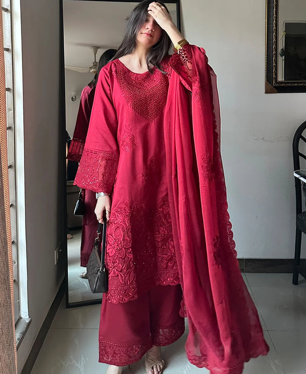 3PC | VISCOSE EMB FPFM-DUSK ROSE