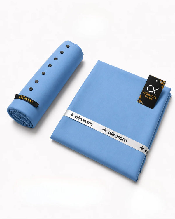 Premium Unstitched Fabric | Light Blue