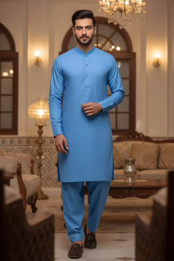 Premium Unstitched Fabric | Light Blue