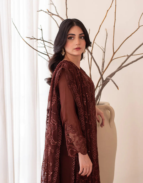 3PC | CHIFFON EMB FPFM-WINE WHISPER