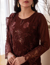 3PC | CHIFFON EMB FPFM-WINE WHISPER