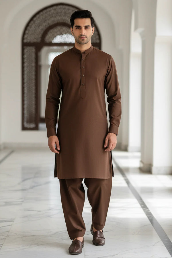 Premium Unstitched Fabric | Camel Brown