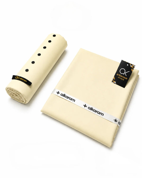 Premium Unstitched Fabric | Cream