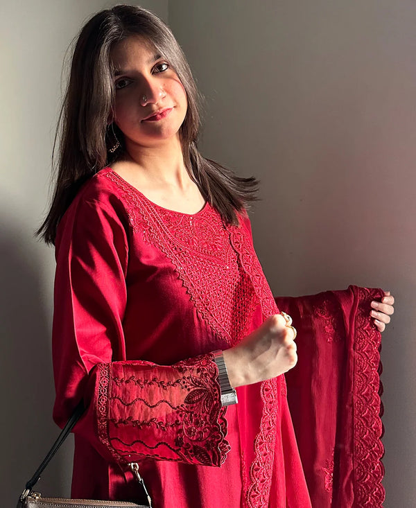 3PC | VISCOSE EMB FPFM-DUSK ROSE