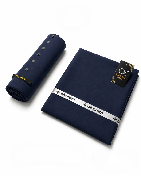 Premium Unstitched Fabric | Midnight Blue