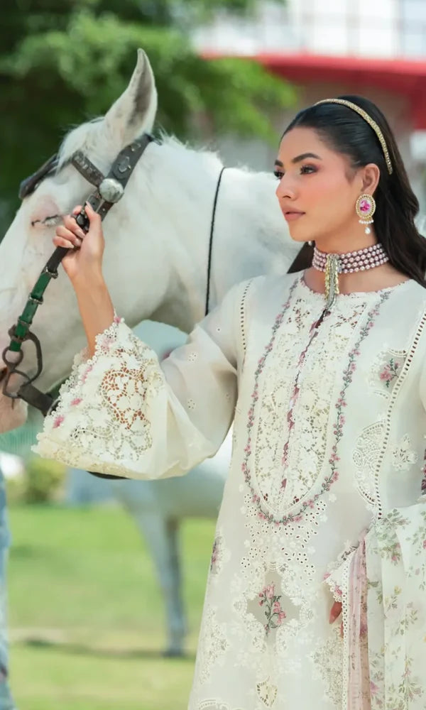 3PC | Lawn EMB FPTF-WHITE EMPRESS